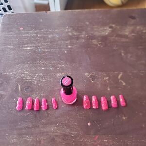 Color Street Vibrant Pink Glitter Nail Set